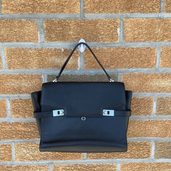 Henri Bendel Black pebble leather Uptown Satchel - Picture 1 of 15